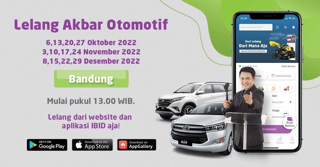 Jadwal Lelang Akbar IBID Bandung Oktober - Desember 2022